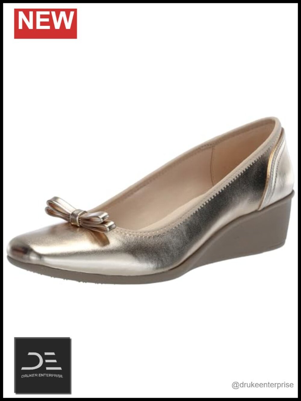 Anne Klein Women's Waldorf Wedge Pump Faux Leather Pointed Toe Slingback
